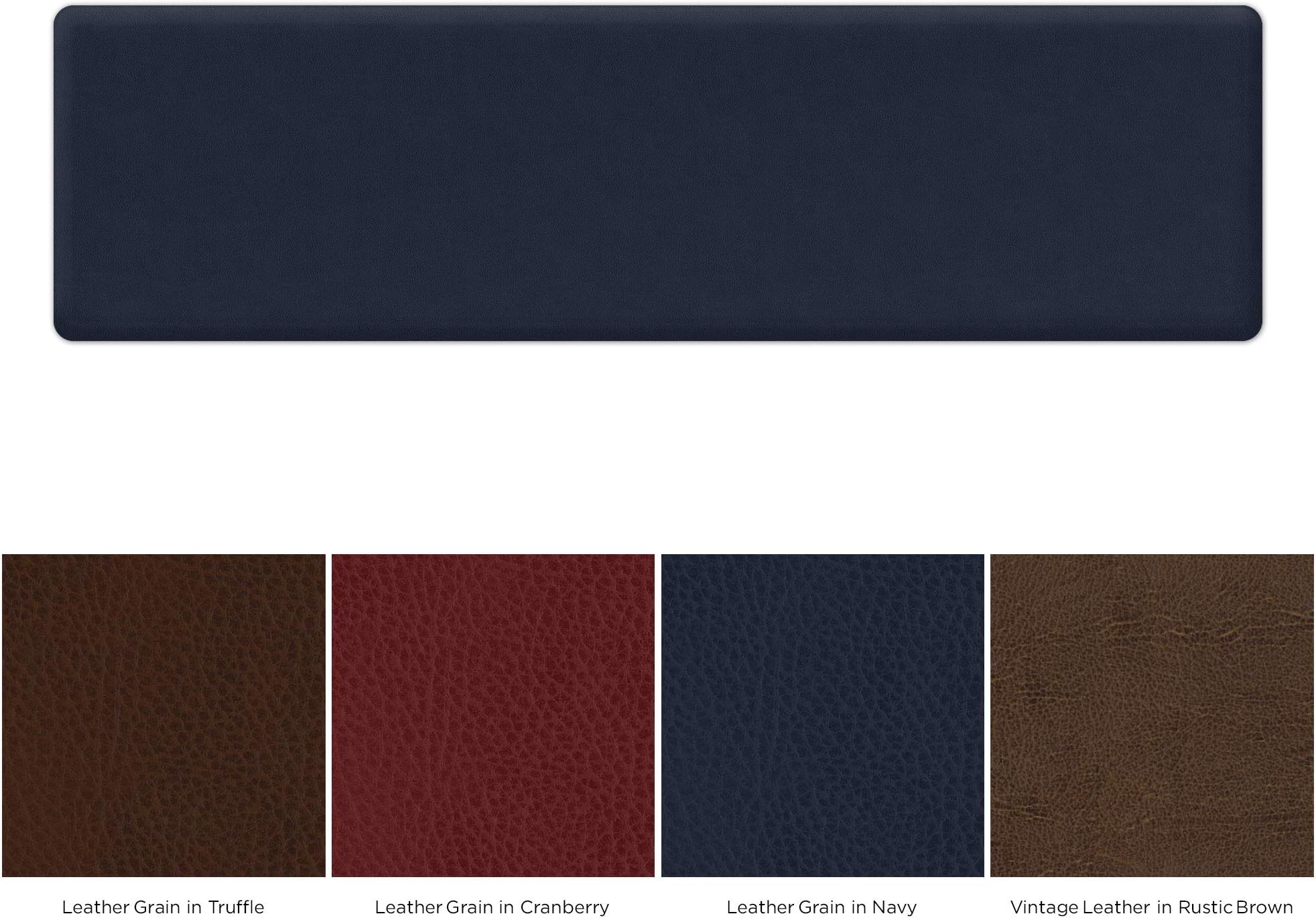 GelPro Anti Fatigue Nonslip Mat: Hard Floor Utility Mats for Garage, Patio and Kitchen - 20" x 72" x .5" - Leather Grain Navy