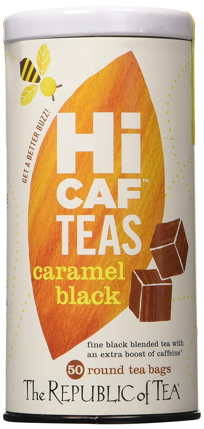 The Republic of Tea HiCAF Caramel Black Tea, 50 Tea Bags, Rich High-Caffeine Premium Black Tea