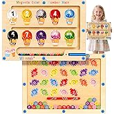 2 in 1 Double Side Magnetic Color Number Alphabet Maze Board, Montessori Toys 1-3 3-5 Year Old, Wood Educational Puzzle Learn