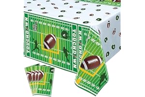 Dvaorc 4 Pack Football Party Table Covers Football Party Tablecloth 51x86 Inch Football Party Tablecloth Football Table Cover Birthday Party Table Cloth Football Theme Table Cloths (Football-1)