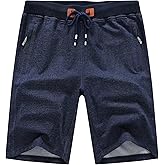 QPNGRP Mens Shorts Casual Drawstring Zipper Pockets Elastic Waist