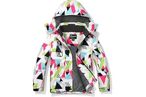 Spmor Girls' Waterproof Ski Jacket Warm Coat Windproof Winter Snowboarding Jacket