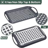 Zuvo Anti-Slip Food Serving Tray Set of 2 – BPA-Free Plastic Grey view 7