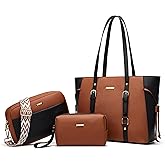 Women Fashion Synthetic Leather Handbags Tote Bag Shoulder Bag Top Handle Satchel Purse Set 4pcs
