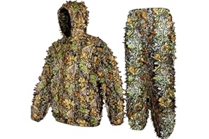 MOPHOTO Ghillie Suit 3D Leafy Camo Hunting Suits, Woodland Gilly Suits Gillies Suits for Men, Leaf Camouflage Hunting Suits