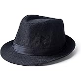EOGIMI Classic Short Brim Fedora Hats Summer Beach Trilby Hat for Men Women with Band