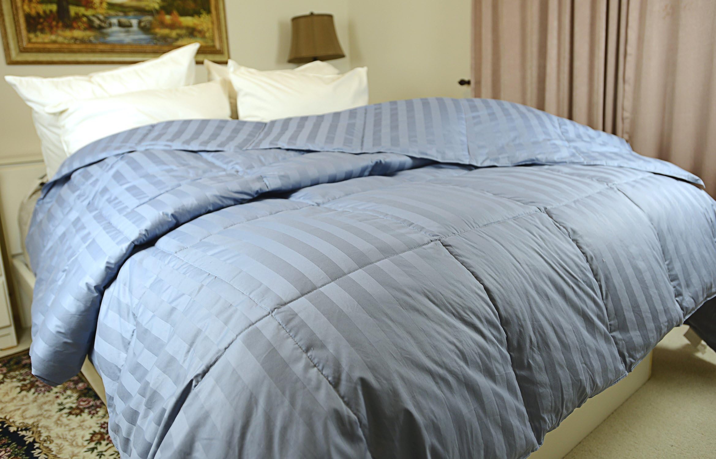 Luxlen Down Comforter 600 Fill Power, King (108" L x 98" W), Blue