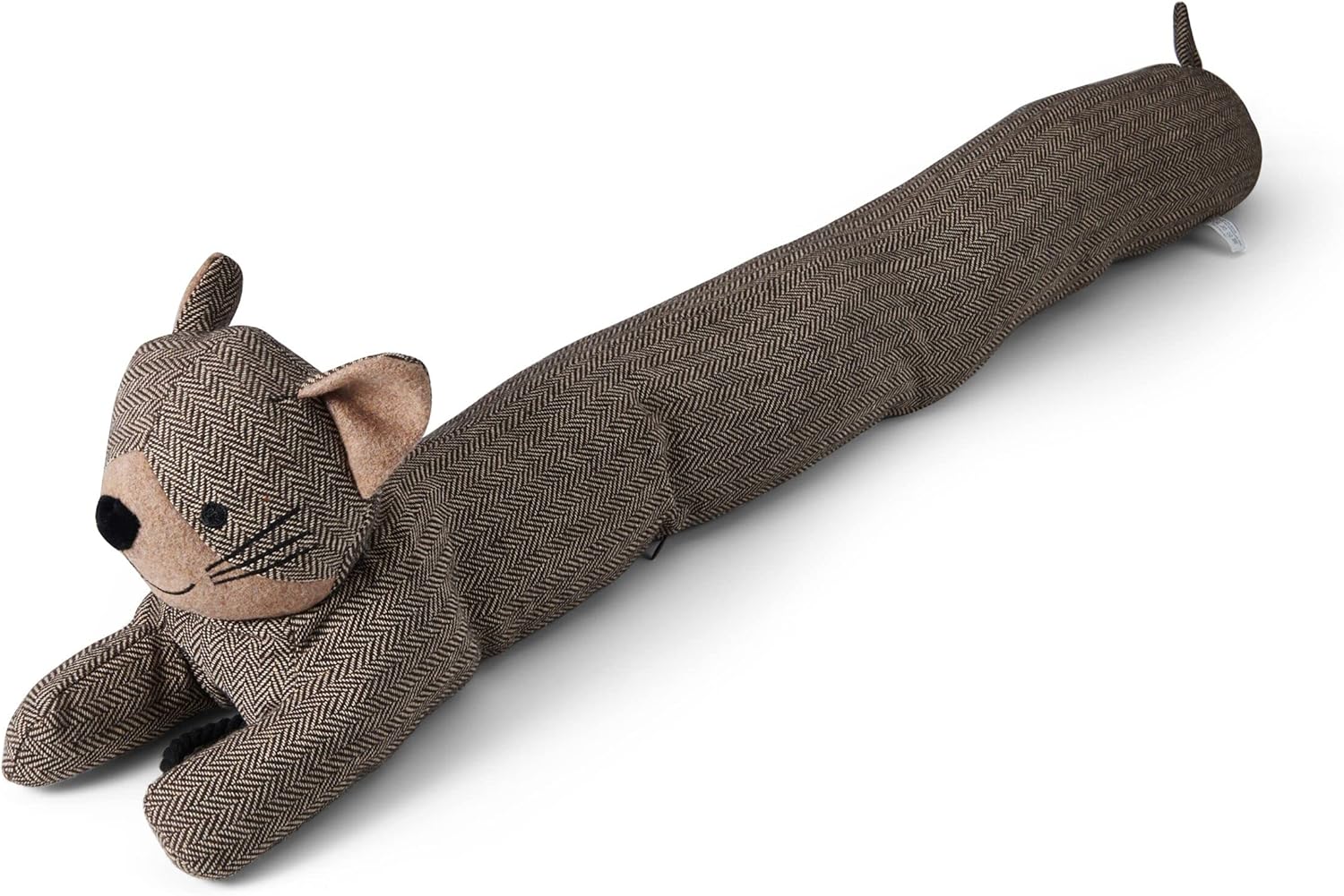Draft Stoppers - Elements Cute Draft Stopper for Home and Office - Brown Tweed Cat Weighted Fabric Animal Draft Stopper, 35-Inch