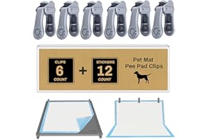 AUFORPET Wall Pet Pee Pad Clips with Adhesive Tape for Indoor Wall Dog Pads Secured, Enhanced Thick Clamps for Silicone Puppy Pad Holder Tary, Tight Strong, 6 Pack (Gray)