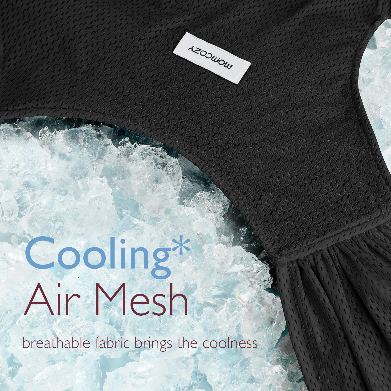 Momcozy Adjustable Buckle Baby Wrap Carrier Cooling Air-Mesh, Easy to Wear Baby Carrier Sling, Baby Carriers Newborn to Toddler 8-35lbs, Suit for Waist 30-47inch, Regular Black