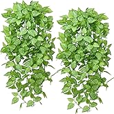 AA BADBABY Artificial Hanging Plants 2pcs Fake Hanging Ivy Plants UV Resistant Plastic