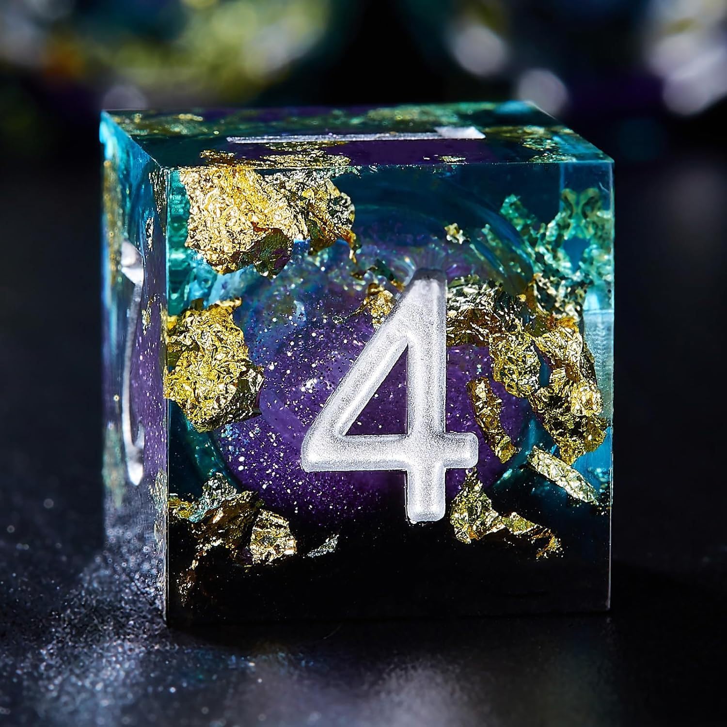 ORUZA 7 PCS Liquid Core DND Dice Resin Sharp Edge Dice Polyhedral D&D Dice Set for Dungeons and Dragons RPG MTG Role Playing Game Dice D20 D12 D10 D8 D6 D4 D% β image 1