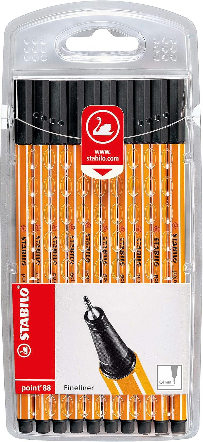 STABILO Point 88 Fineliner Pens Pack of 10 Black, 1 count (Pack of 30) - Image 3
