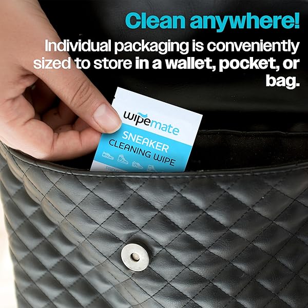 WIPEMATE DISPOSABLE SNEAKER AND SOLE CLEANER, PREMIUM SNEAKER CLEANING WIPES, WIPE MATE QUICK WIPES REMOVES DIRT, GRIME & STAINS, ERASE SCUFFS OFF SNEAKERS AND SHOES EFFORTLESSLY! – 20 COUNT [2 PACK]