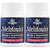 Fogoro Powerful Melatonin -Fall Asleep Faster, Stay Asleep Longer,Easy to Take, 60 Count (Pack of 2)