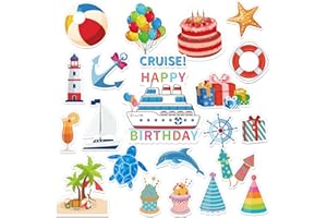 JULMELON Cruise Door Decorations Magnetic, 22pcs Funny Birthday Reusable Cruise Door Magnets Stickers for Cruise Cabin Door Stateroom Ship Carnival Refrigerator Car Accessories