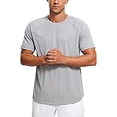 CRZ YOGA Crewneck Workout Shirts for Men - Quick Dry Running Athletic T-Shirts Lightweight Basic Tops