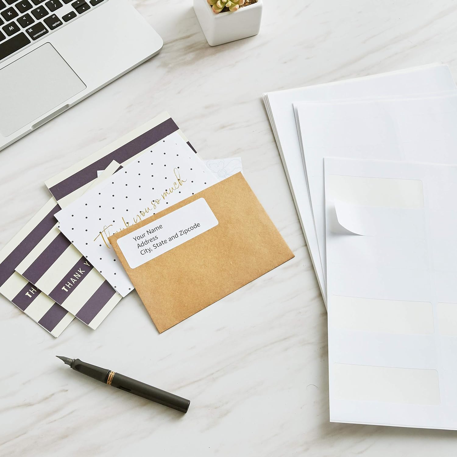  Basics Address Labels for Laser Printers, 1-1/3" x 4", Permanent Adhesive, White, 350-Pack : Office Products