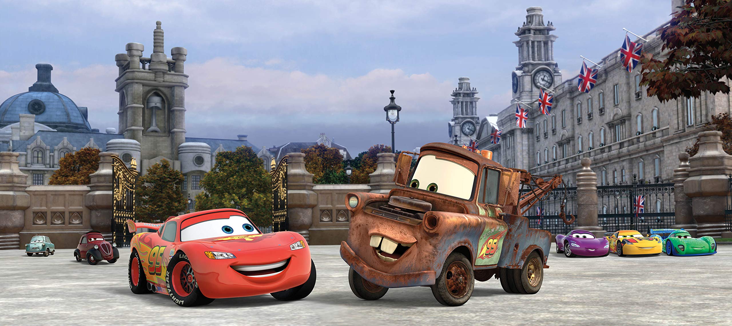 Disney Kids Cars Giant Wall Poster, Non Woven, Multi-Colour, 202 x 90 cm