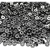 Mulutoo 1200pcs 6mm Gun Black Flat Disc Spacer Beads Round CCB Rondelle Beads Spacers for Bracelet Necklace Jewelry DIY Crafts Making（Gun Black）