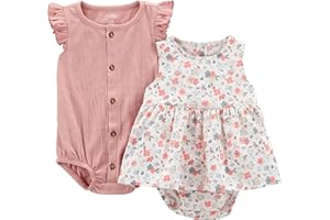 Simple Joys by Carter's baby-girls 2-pack Sleeveless RompersRomper