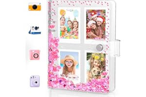 AOCII Kids Photo Album for Instax Mini, Photo Album for Polaroid, Applicable to Fujifilm Instax Mini 11 12 40 Kodak Mini Photo, Gift for 4 5 6 7 8 9 10 11 12 Year Old Girls (200 Photos)