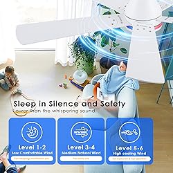 BYKISTOK 52" Flush Mount RGB Ceiling Fans with