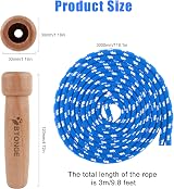 BTONGE Skipping Rope Wooden Handle Adjustable 300cm Beech Wood Jump Rope view 2
