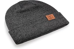 OZERO Beanie, Winter Gift for Men Women -34 C Warm Ears, Knit Upgraded Not Roll up Snug Cuffed Toque Keeps The Sides in Place
