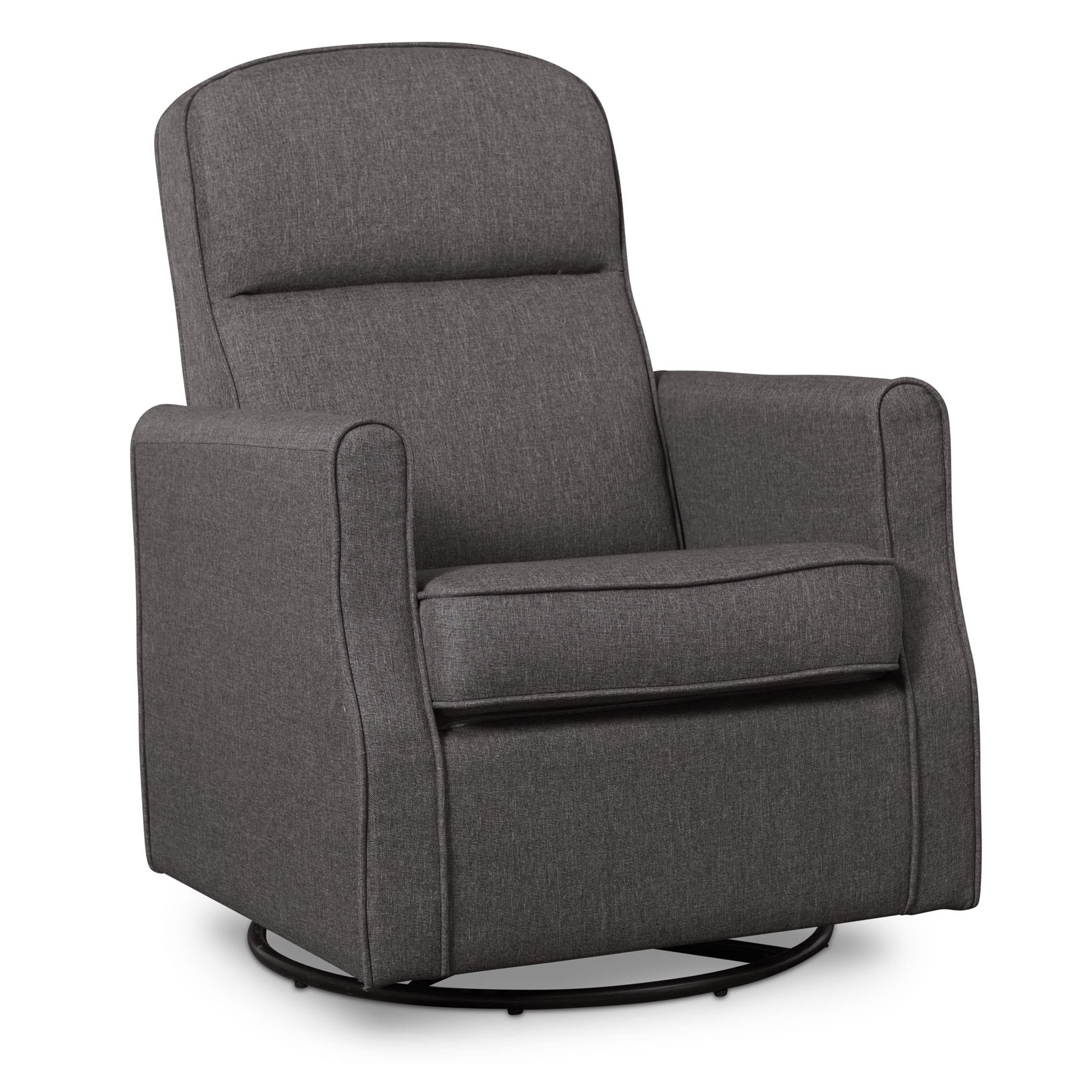 Photo 1 of Delta Children Blair Slim Nursery Glider Swivel Rocker Chair, Charcoal