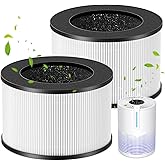 M01 Replacement Filter Only Compatible with MOOKA M01 Air Purifier, 3-in-1 Pre-Filter, HEPA Filter, High-Efficiency Activated Carbon Filter Filtration System, 2 Pack