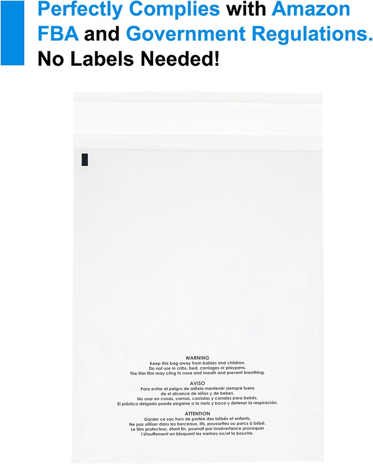 Spartan Industrial || 1000 Count - 8” X 10” Self Seal Clear Poly Bags with Suffocation Warning for Packaging, Shipping & FBA (More Sizes Available) - Permanent Adhesive: Home Improvement