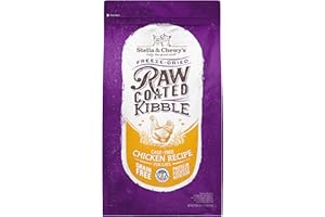Stella & Chewy's Raw Coated Cat Food - High Protein, Grain-Free Kibble with Cage-Free Chicken - Premium Digestive Support with Probiotics - Natural Small Kibble - Perfect For Picky Eaters - 10 lb Bag