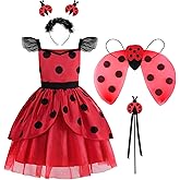 ReliParty Sleeveless Ladybird Dress for Girls Dress Up Birthday Halloween Christmas