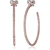 Betsey Johnson Medium Crystal Bow Hoop Earrings