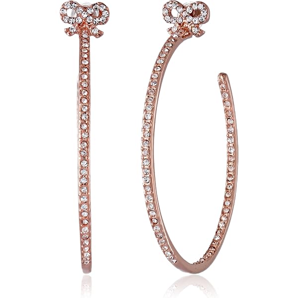 Boucles D'Oreilles Betsey Johnson Mickey - Émail Noir, Nœud Et Cristaux - Neuf Avec Étiquettes