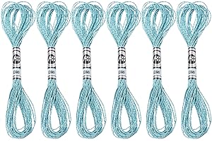 PATIKIL 6 Skeins Embroidery Floss, Metallic Embroidery Thread Nylon Threads Bracelets String for Cross-Stitch Hand Embroidery