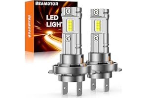 BEAMOTOR H7 LED Fog Light Bulb, 600% Brighter H7 Fog Light, MINI 1:1 Halogen Size, 6000K Cool White, Genuine Halogen Upgrade, Plug & Play, CANbus Ready, Pack of 2