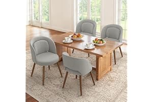 LUE BONA Dining Chairs Set of 4, Modern Kitchen Chairs with Solid Wood Legs, Upholstered Dining Room Chairs with Lumbar Pillo