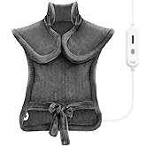 Tefici Heating Pad for Back Pain,Birthday Valentines Day Gifts for Her Him,FSA Eligible HSA Approved,24'' x33''Fast Heating,Electric Heat Pad, 2H Auto-Off,Neck and Shoulder Heat Pad,ETL Certified,Gray