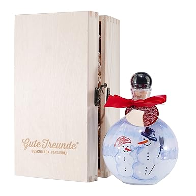Chopin Vodka Schneemann X-MAS Kugel mit Geschenk-Holzkiste