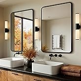 LAWADA Bathroom Vanity Mirror for Wall, 2-Pack 36"x24" Wall Mounted Bathroom Mirror for Over Sink with Sturdy Metal Frame, Vertical or Horizontal, Living Room, Bedroom, Entryway(Black)