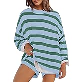 Panadila Womens Striped Sweater Set Oversized Lounge Sets Matching Pajamas Long Sleeve Sweater Top and Shorts