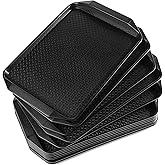 Aebeky Plastic Fast Food Tray,16.7 by 11.8-Inch,Set of 12 (Black)