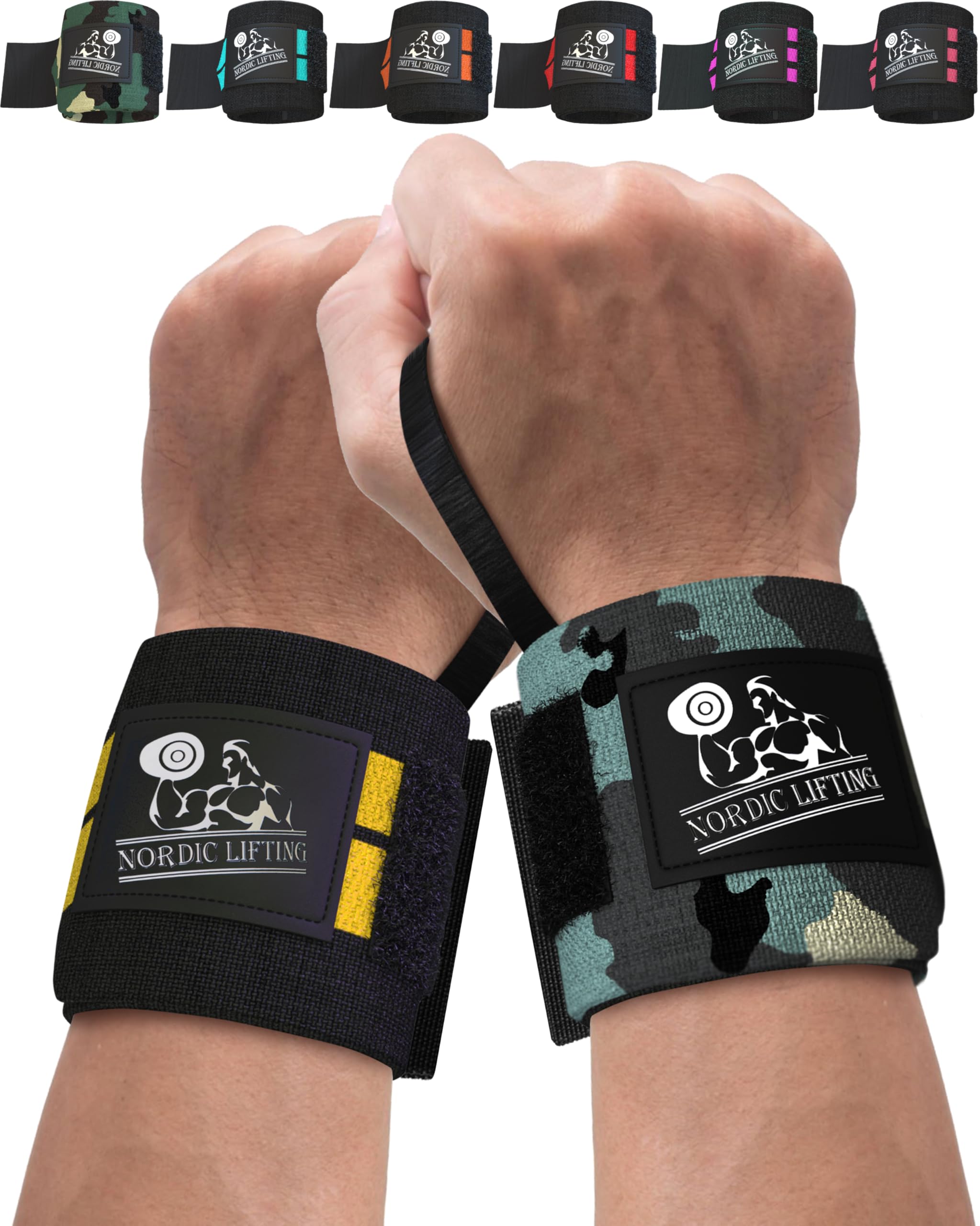 Wrist Wraps (2 Pairs) - Premium Support for Weightlifting, Crossfit & Gym