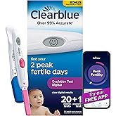 Clearblue Digital Ovulation Test Predictor Kit, Plus Bonus Rapid Detection Pregnancy Test, 20 Ovulation Tests & 1 Pregnancy T