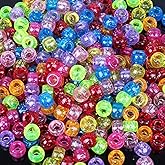 Glitter Color Mixed Pony Beads for Friendship Bracelet Making Size 6x9mm 1000pcs