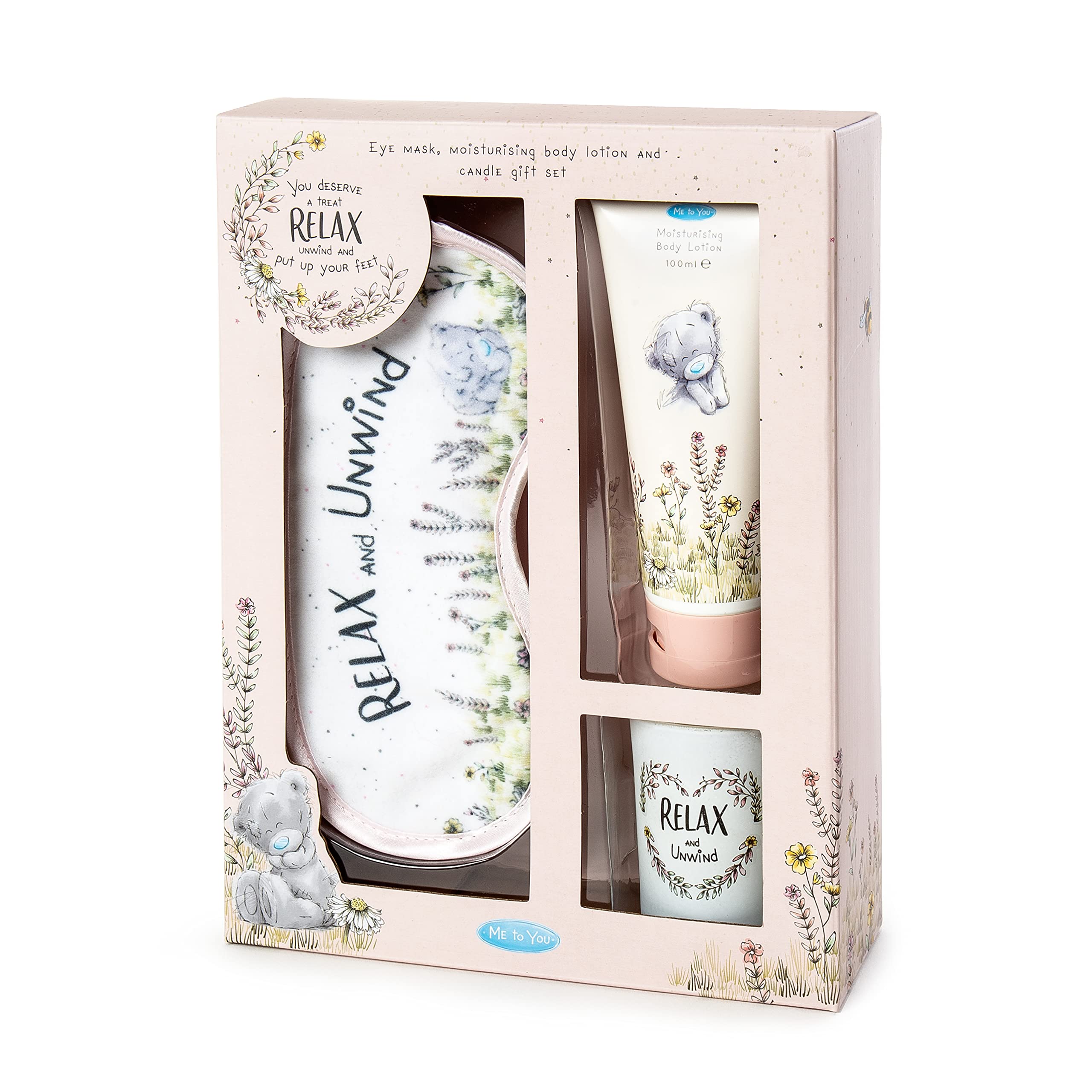 Me to You AGZ01095 Me to You Relax & Unwind Gift Set-Eye Mask, Lotion & Candle