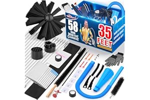 Sealegend 50-Piece Dryer Vent Cleaning Kit Omnidirectional Cleaner Include 35 Feet Dryer Vent Brush Blue Dryer Vacuum Attachm