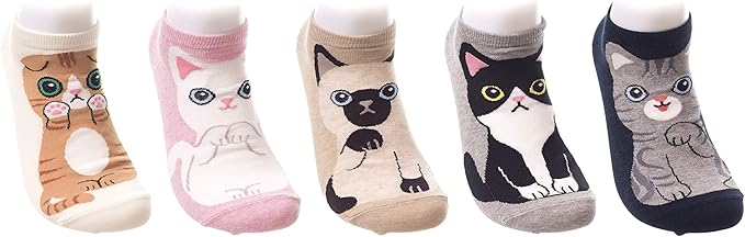 Amazon ネコキャラクター 5足組セット ソックス レディース ボーイズ ガールズ 靴下 くつした 22 26cm 並行輸入品 靴下 通販